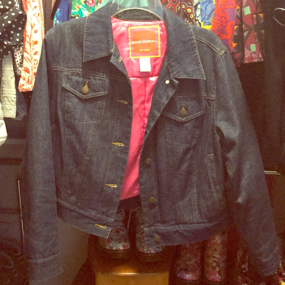 Denim jacket pink lining